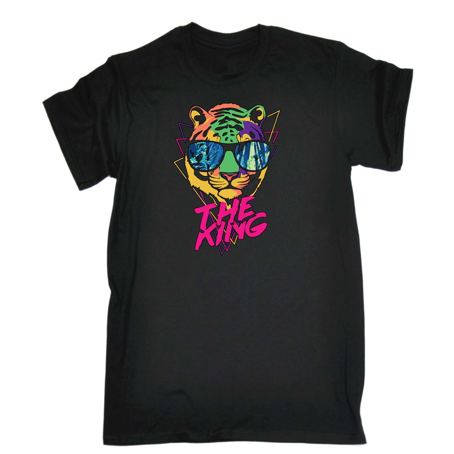 Tiger The King Retro Animal - Mens Funny T-Shirt Tshirts