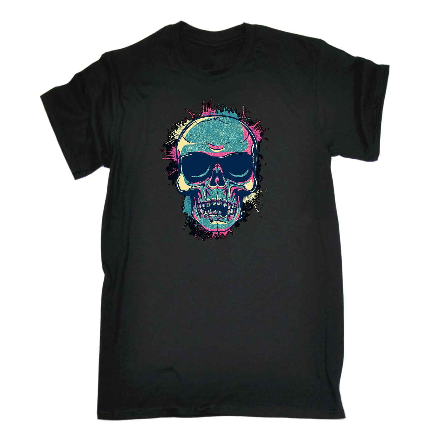 Retro Skull - Mens Funny T-Shirt Tshirts