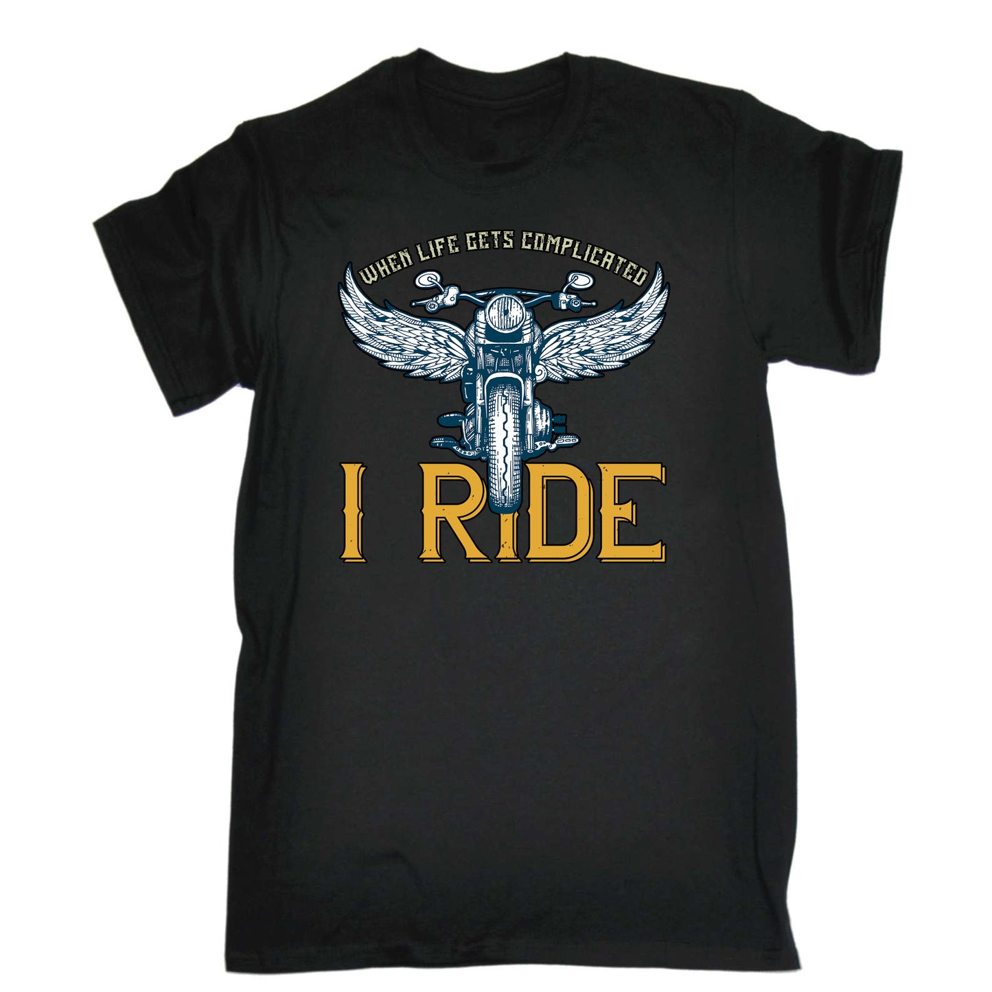 When Life Gets Complicated Motorbikle Motorcycle - Mens Funny T-Shirt Tshirts