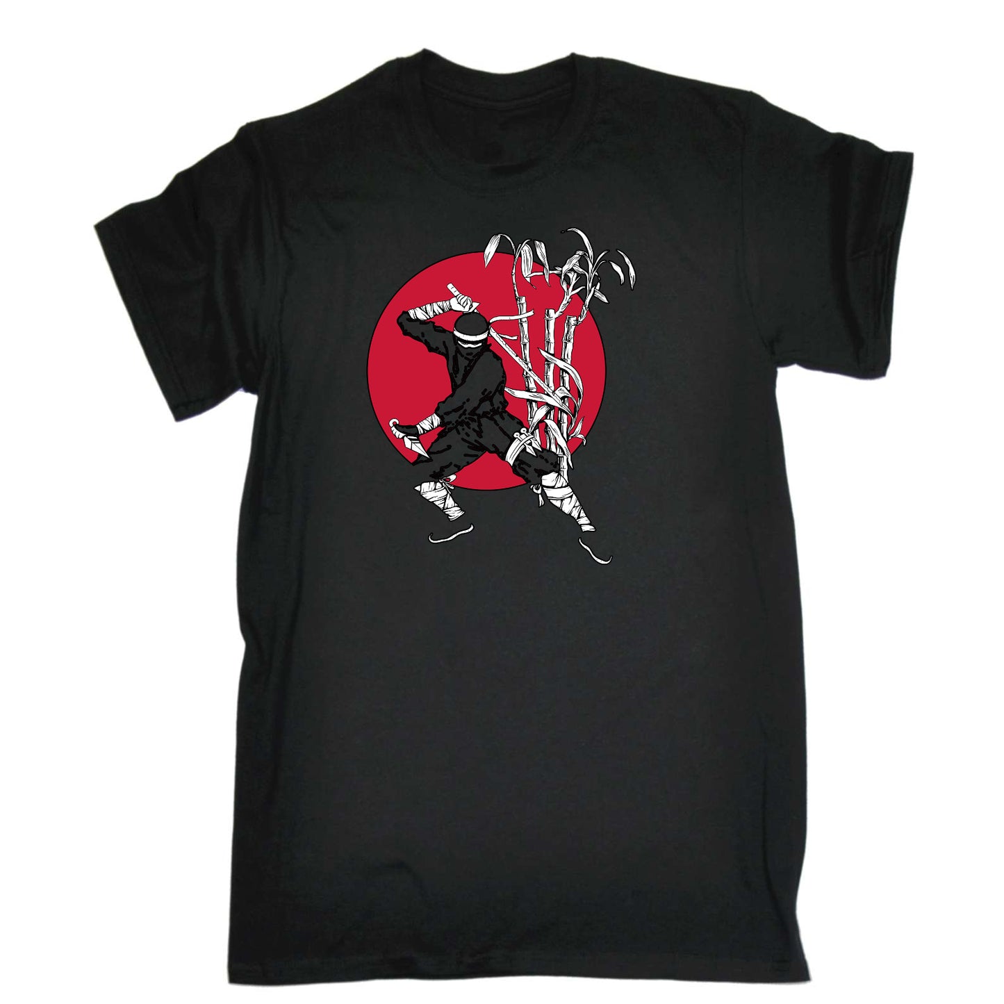 Ninja Bamboo Sunset - Mens Funny T-Shirt Tshirts