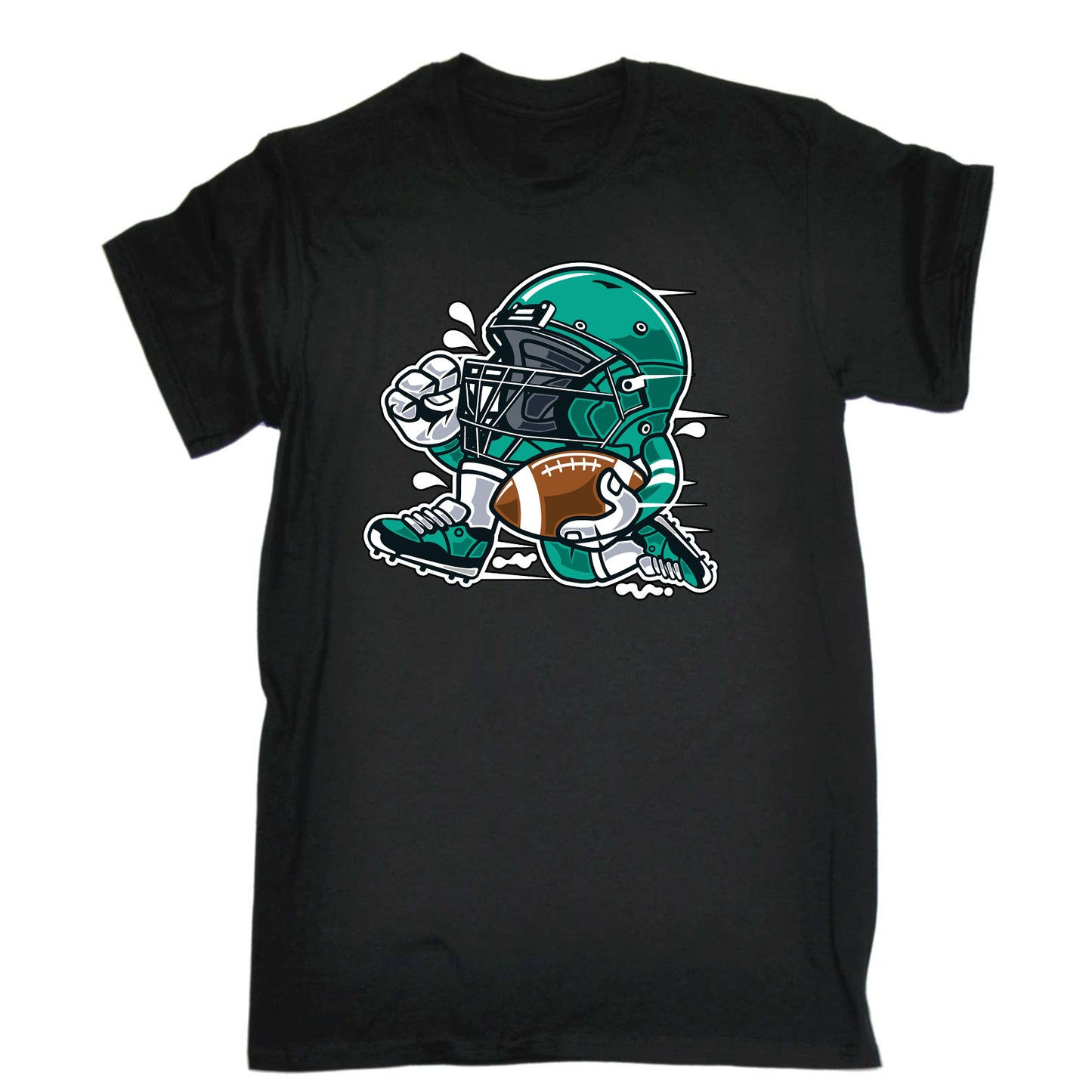 Gridiron Football Player American Cartoon - Mens Funny T-Shirt Tshirts