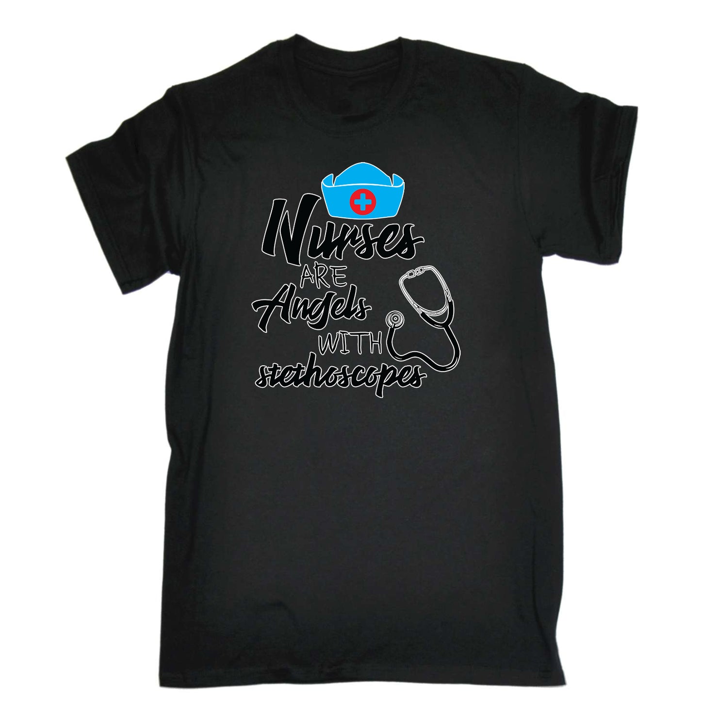 Nurses Are Angles With Stethoscopes - Mens Funny T-Shirt Tshirts