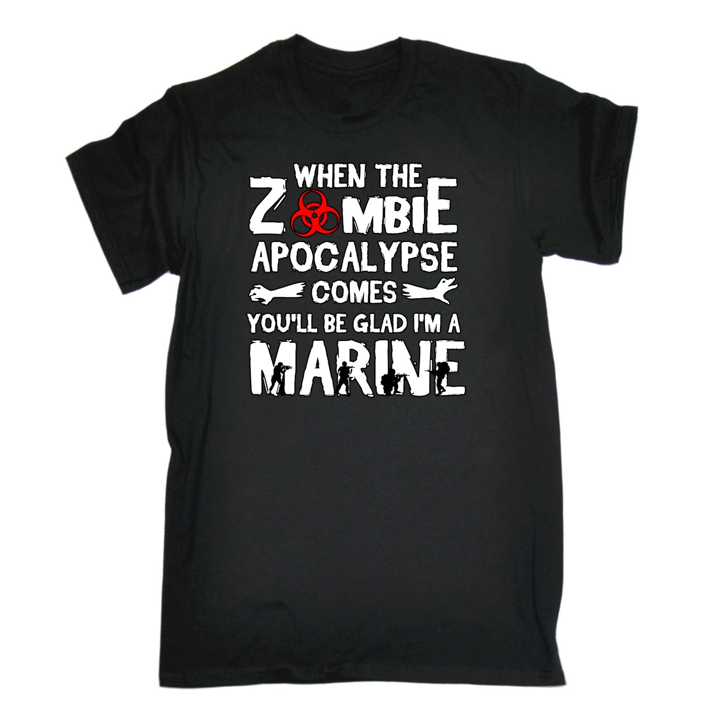 When The Zombie Apocalypse Comes Marine - Mens Funny T-Shirt Tshirts