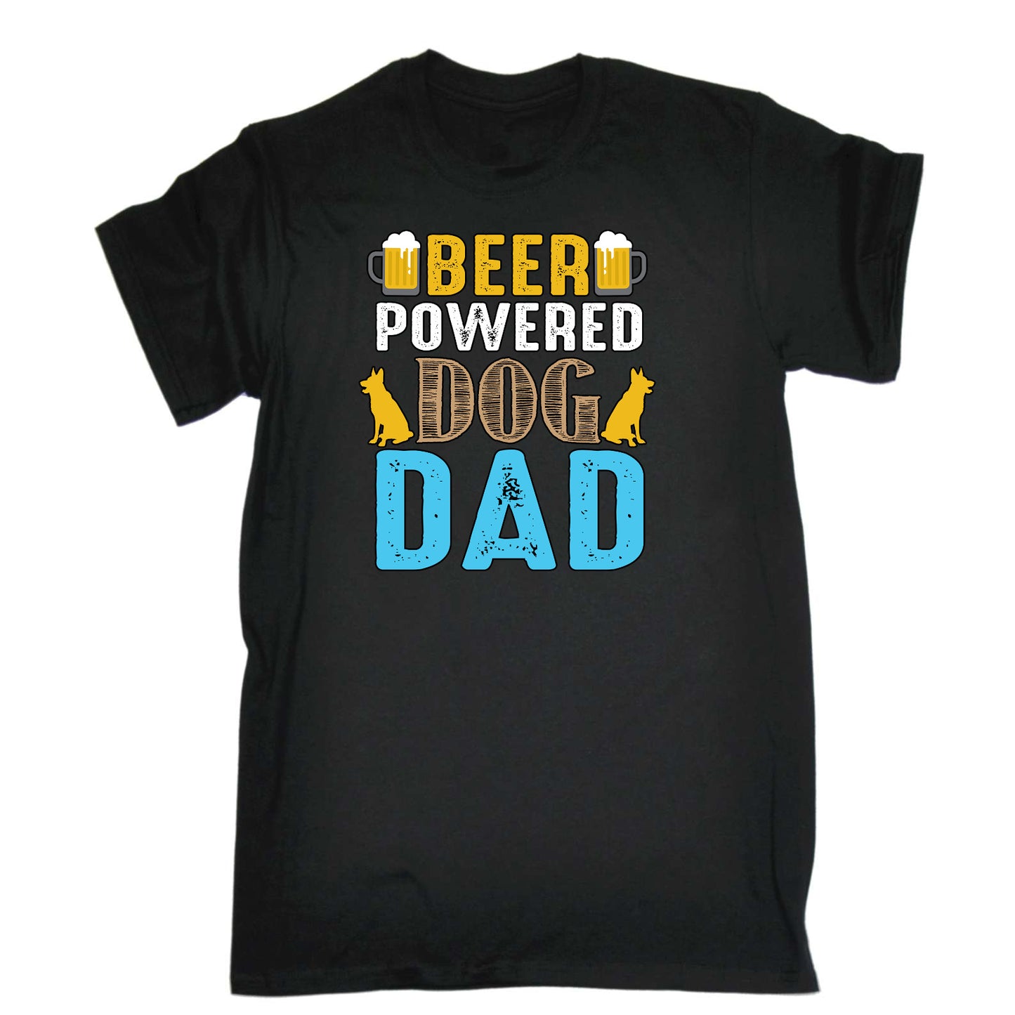 Fathers Day Beer Power Dog Dad - Mens Funny T-Shirt Tshirts