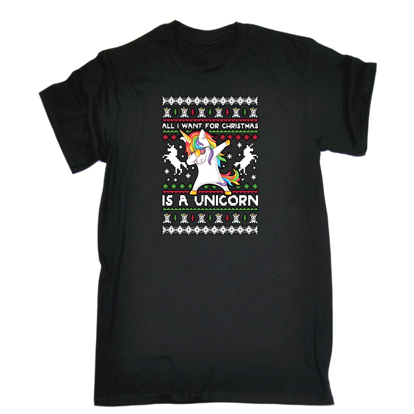 Xmas All I Want For Christmas Unicorn Dab Dabbing - Mens Funny T-Shirt Tshirts
