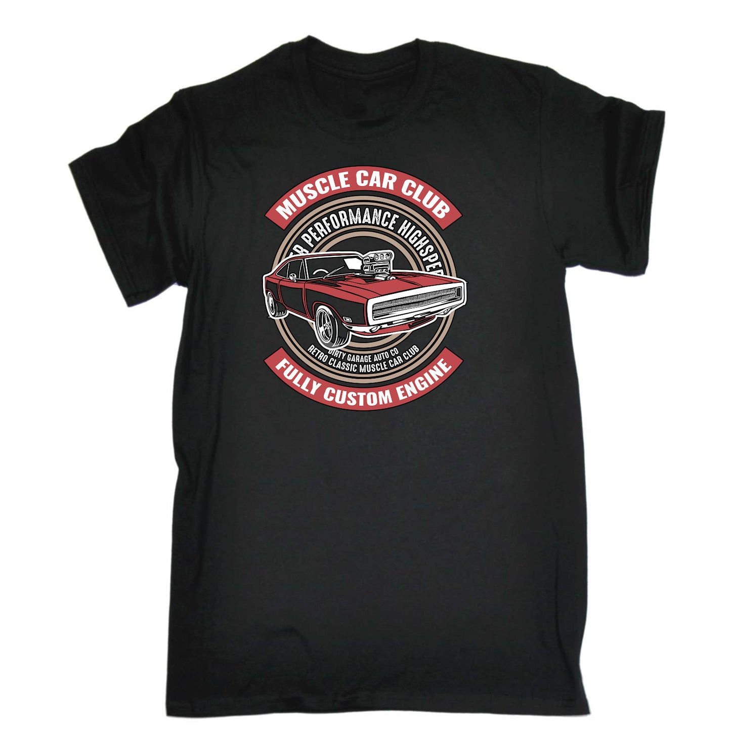 Muscle Car Club Fully Custom Engine - Mens Funny T-Shirt Tshirts