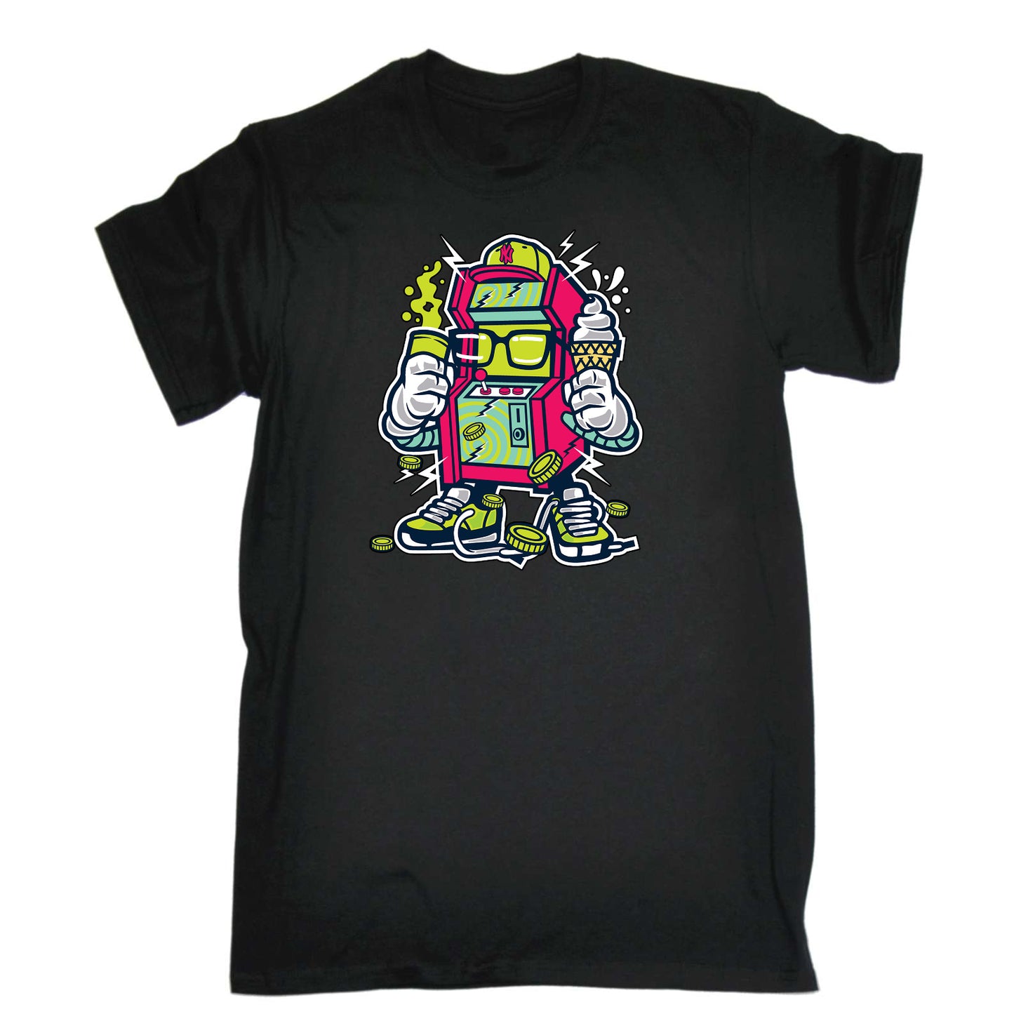 Game Machine Arcade Robot Retro - Mens Funny T-Shirt Tshirts