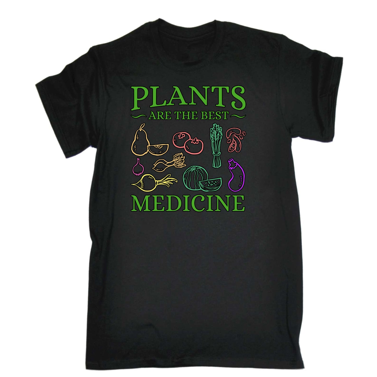 Plants Are The Best Medicine Vegan Food - Mens Funny T-Shirt Tshirts