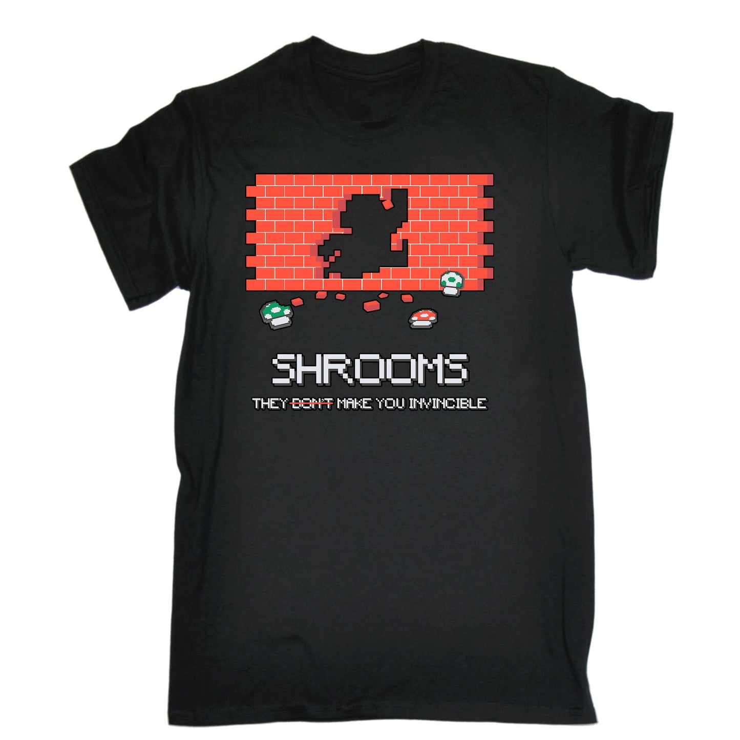 Shroom Make You Invincible Cartoon - Mens Funny T-Shirt Tshirts