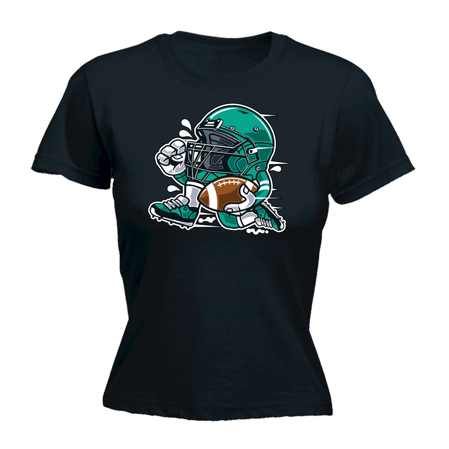 Gridiron Football Player American Cartoon - Funny Womens T-Shirt Tshirt