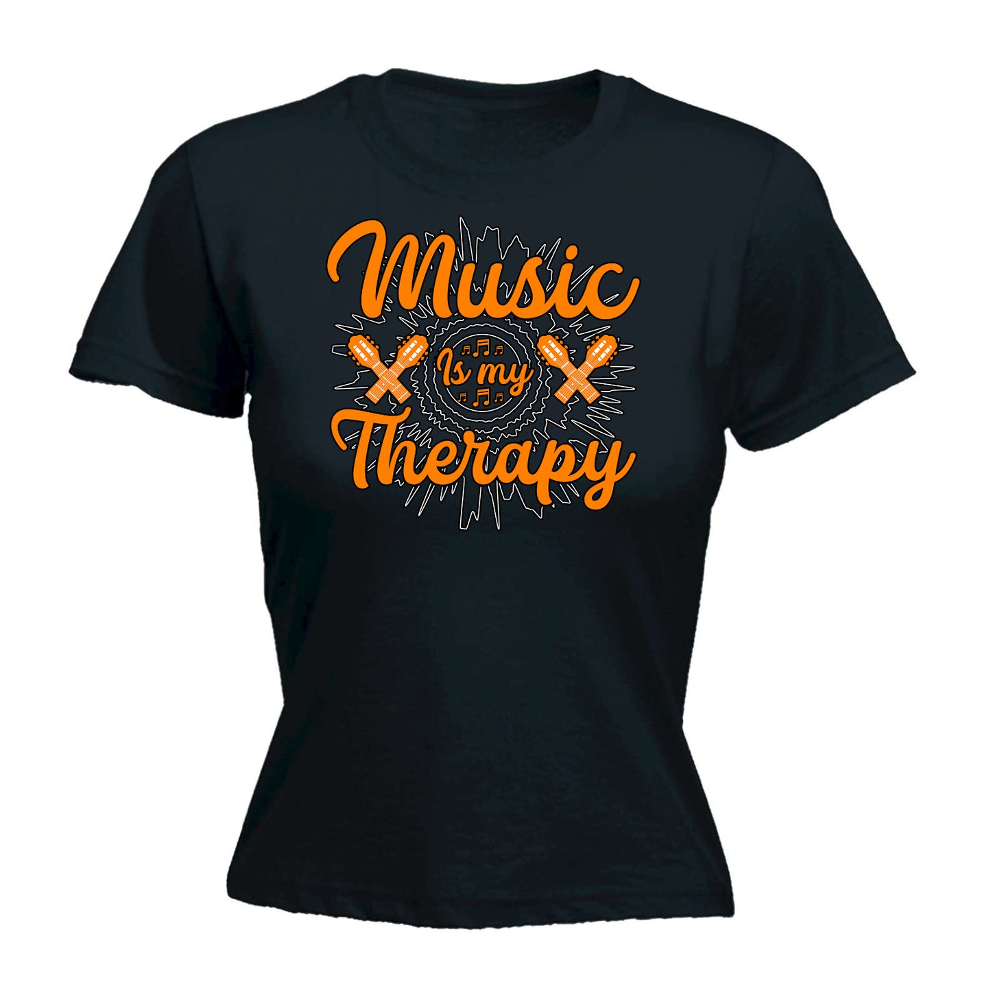 Music Is My Therapy Guitar Bass Electric - Funny Womens T-Shirt Tshirt