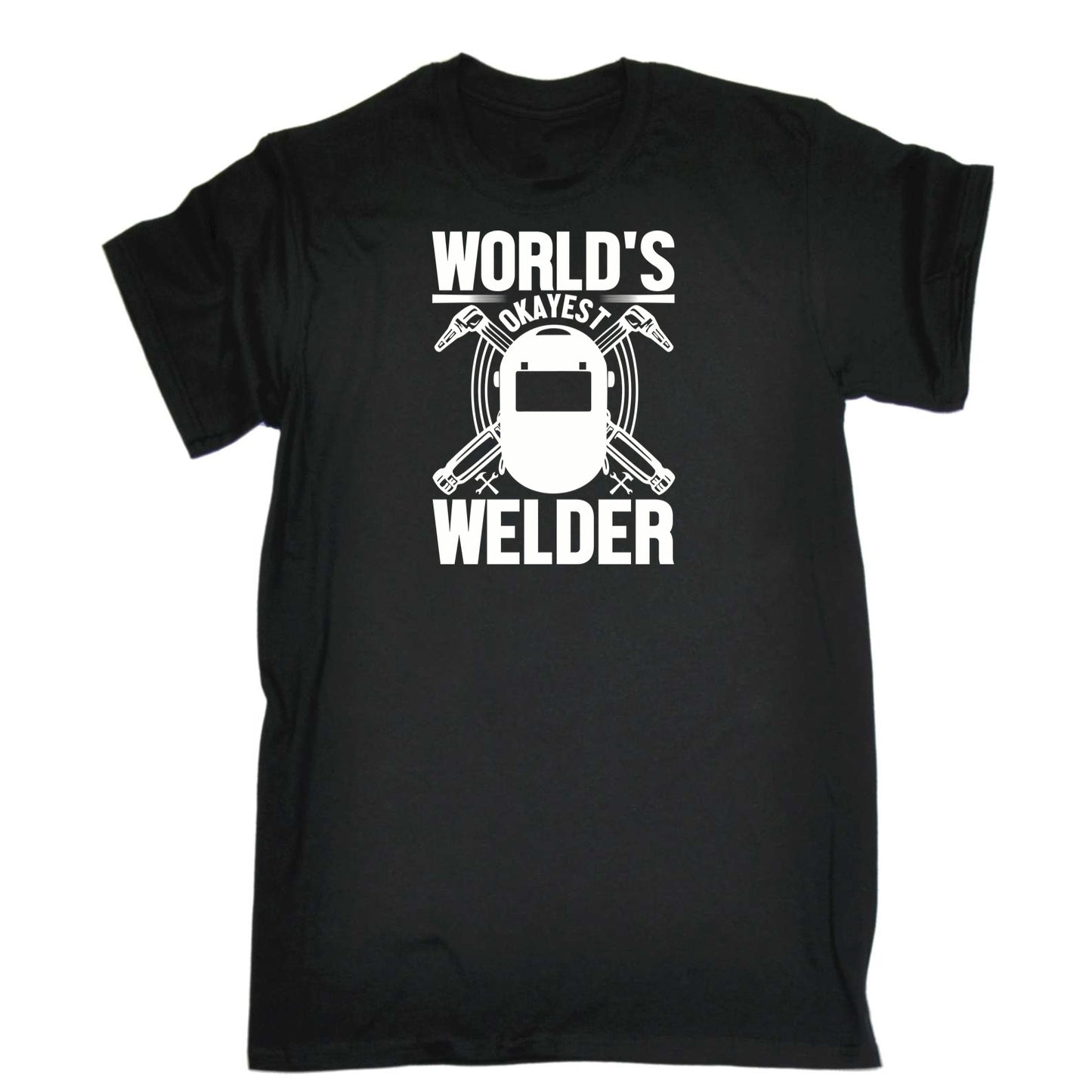 Worlds Okayest Welder Welding - Mens 123t Funny T-Shirt Tshirts
