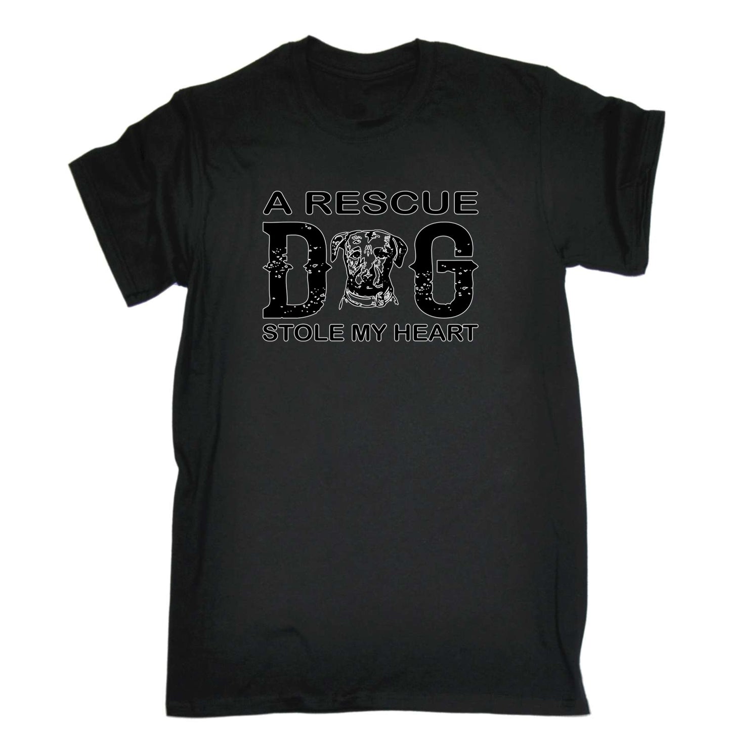 A Rescue Dog Stole My Heart - Mens 123t Funny T-Shirt Tshirts