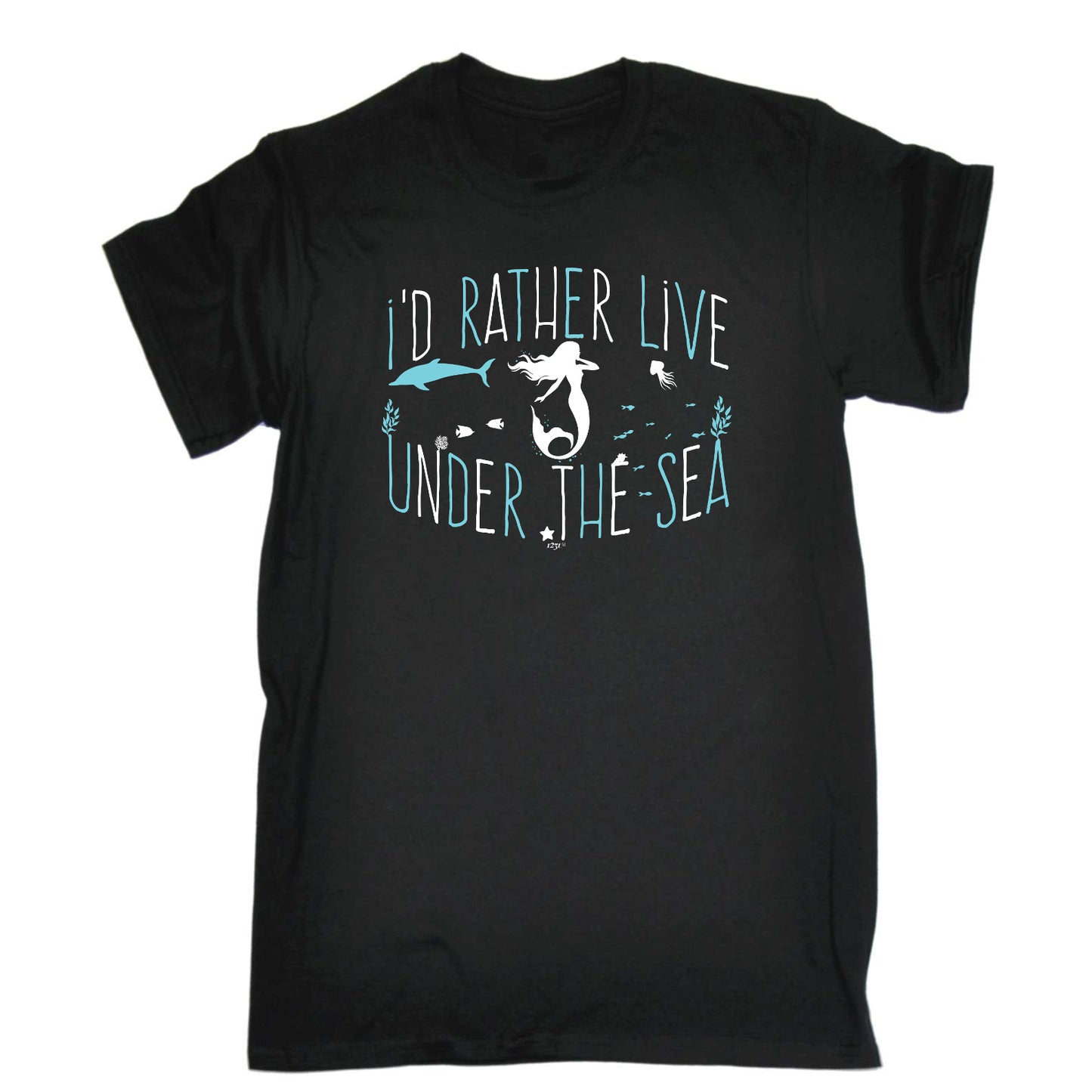 Id Rather Live Under The Sea Mermaid - Mens Funny T-Shirt Tshirts