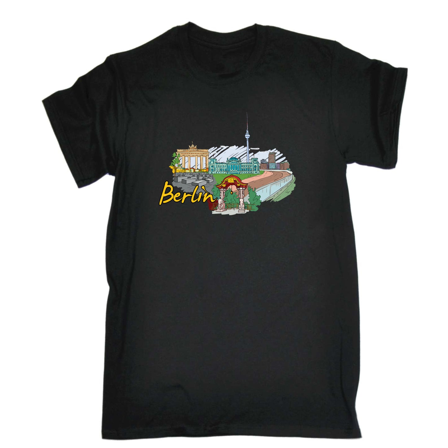 Berlin Germany Country Flag Destination - Mens 123t Funny T-Shirt Tshirts