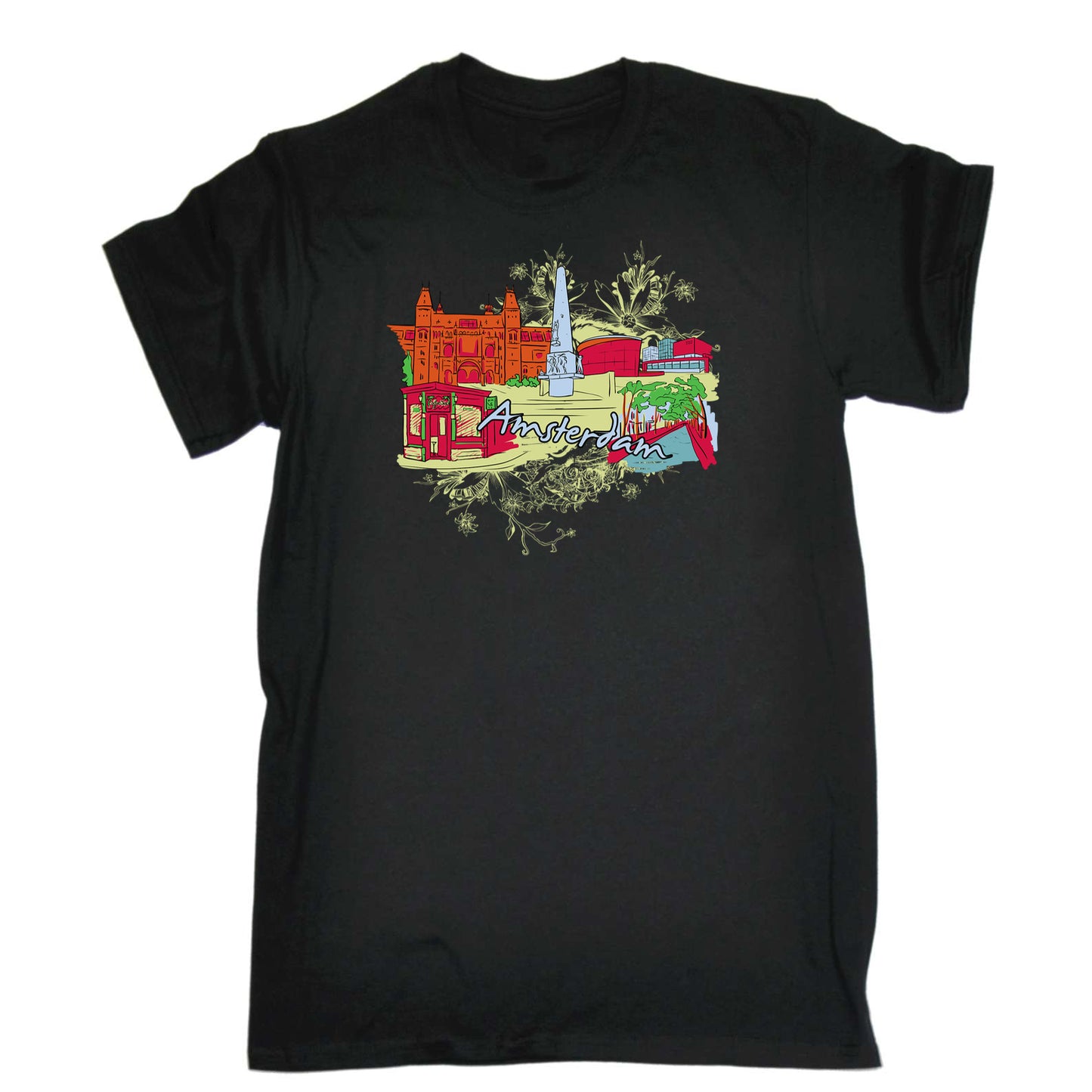 Amsterdam Netherlands Country Flag Destination - Mens 123t Funny T-Shirt Tshirts