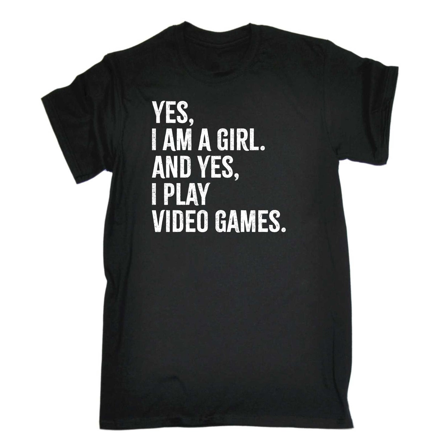Gamer Yes I Am A Girl And Yes I Play Video Games - Mens 123t Funny T-Shirt Tshirts