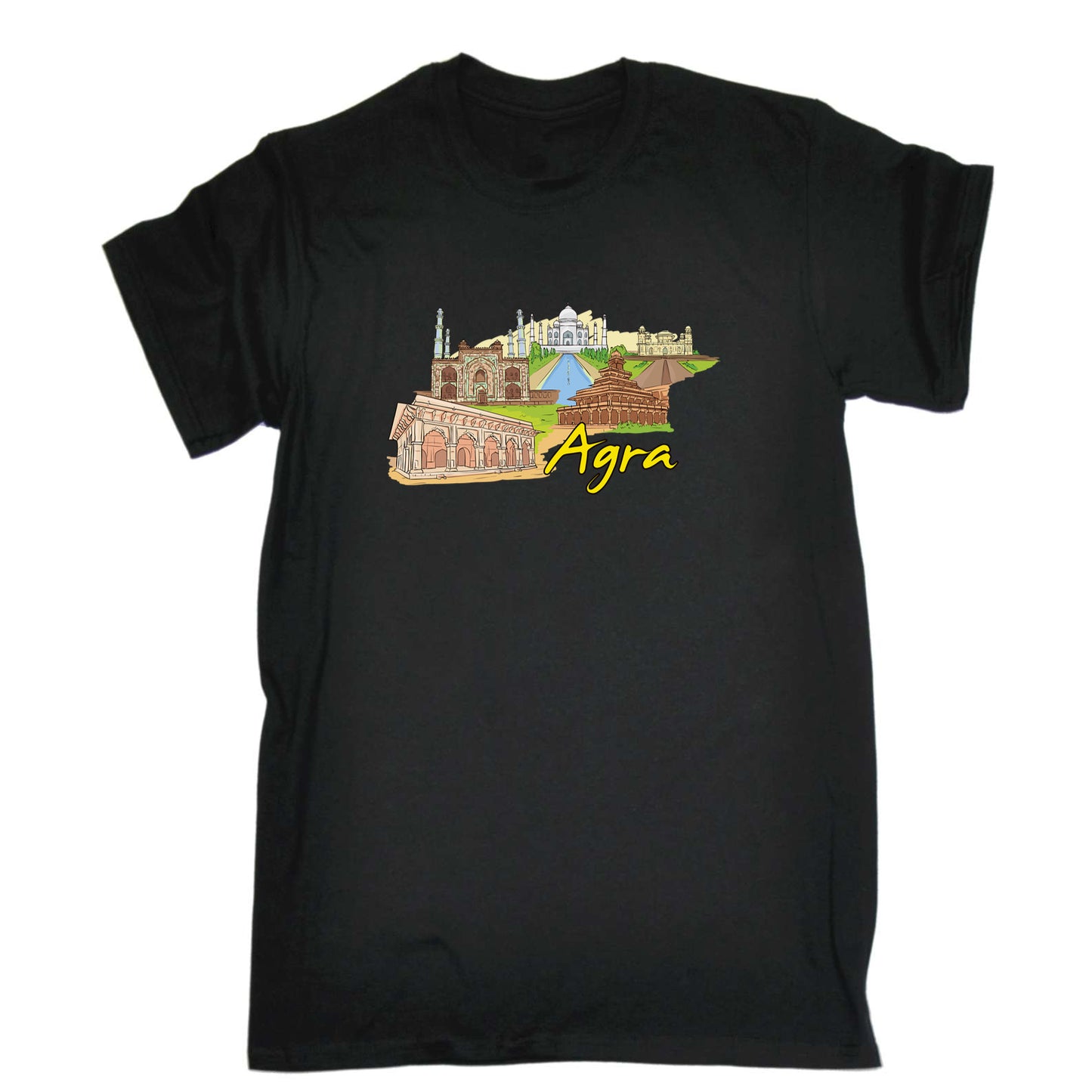 Agra India Country Flag Destination - Mens 123t Funny T-Shirt Tshirts