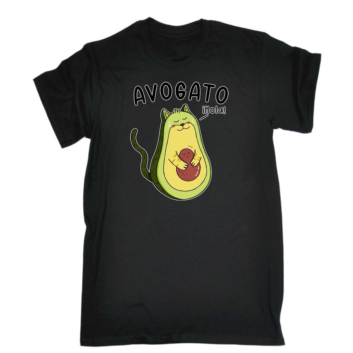 Avagato Avocado Cat Kitten Cats - Mens Funny T-Shirt Tshirts
