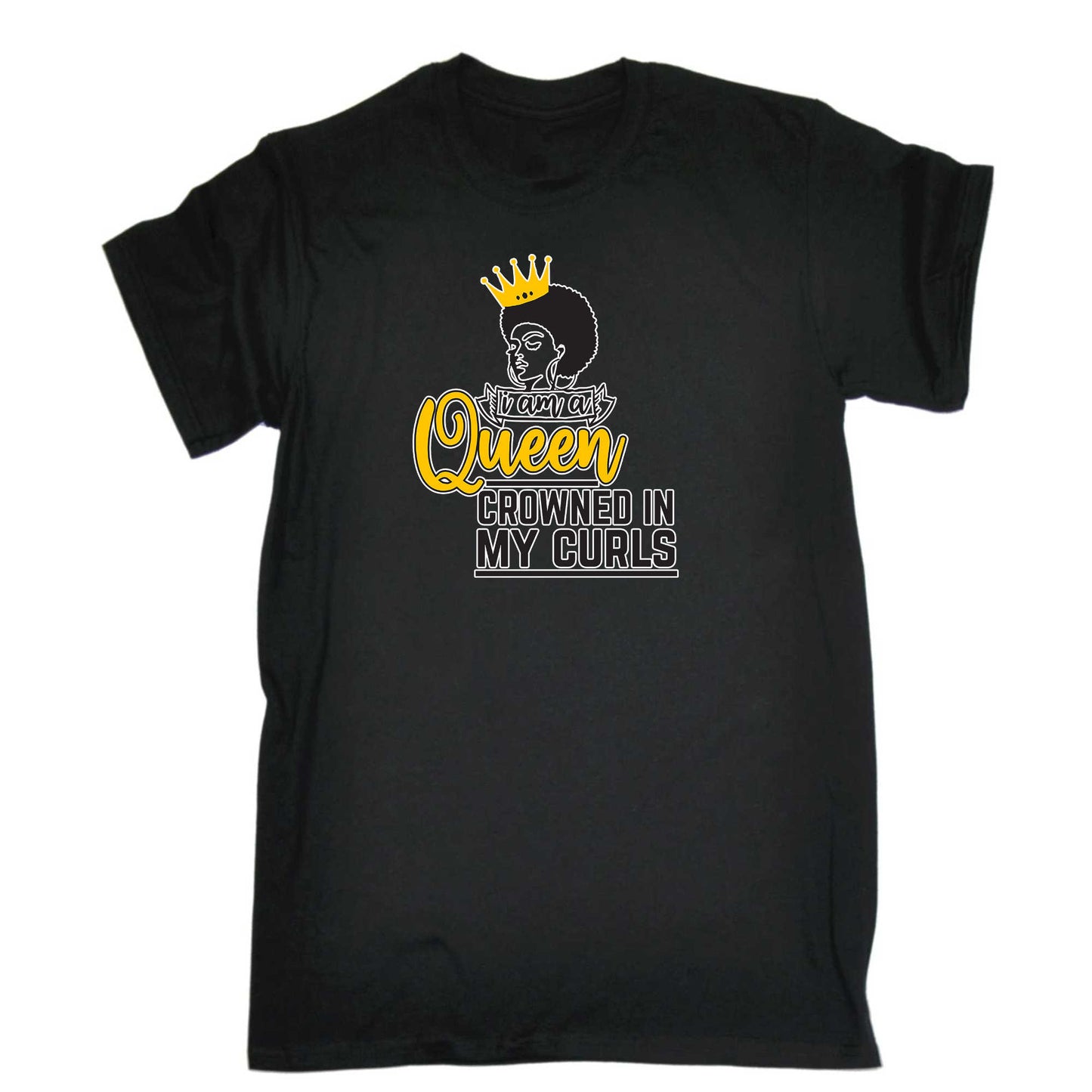 I Am A Queen Crowned In My Curls Afro - Mens 123t Funny T-Shirt Tshirts