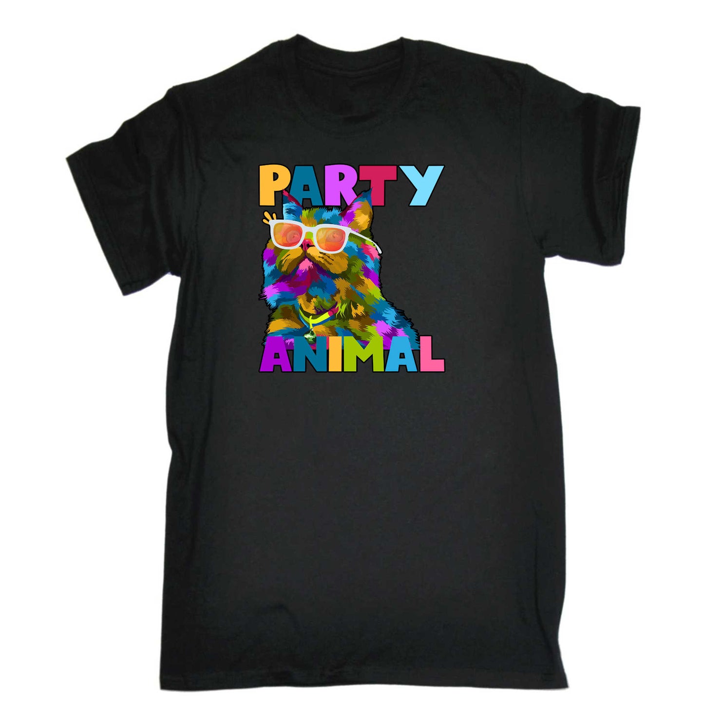Party Animal Cat Cats - Mens 123t Funny T-Shirt Tshirts