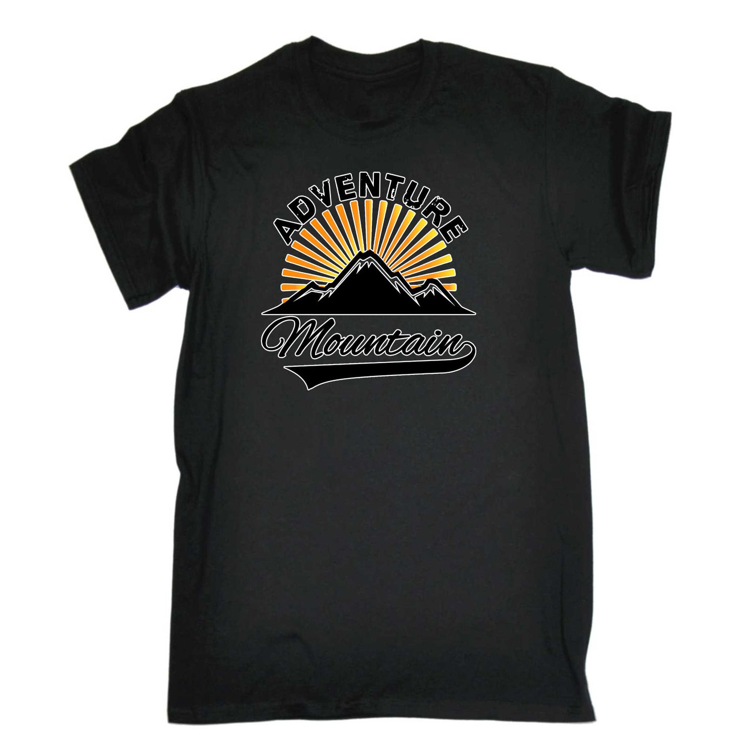 Adventure Mountain Sunset - Mens 123t Funny T-Shirt Tshirts