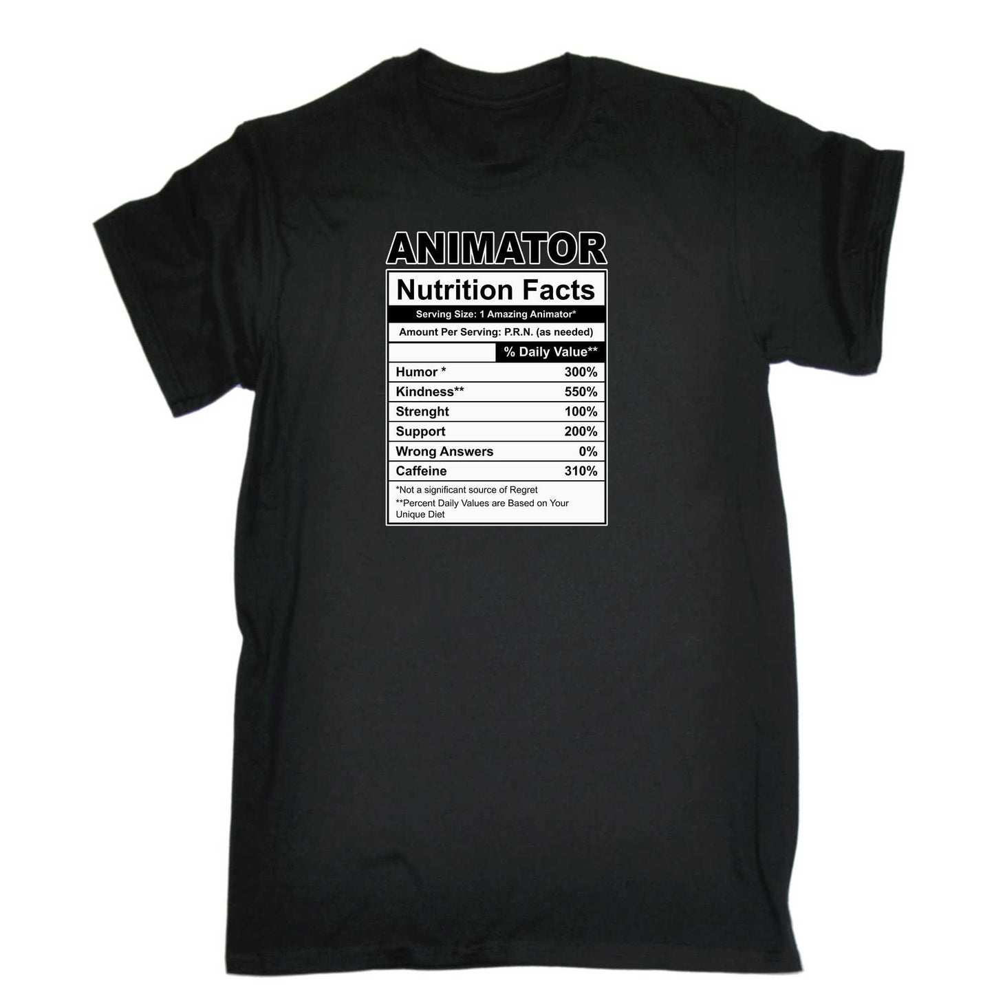 Animator Nutrition Facts - Mens 123t Funny T-Shirt Tshirts