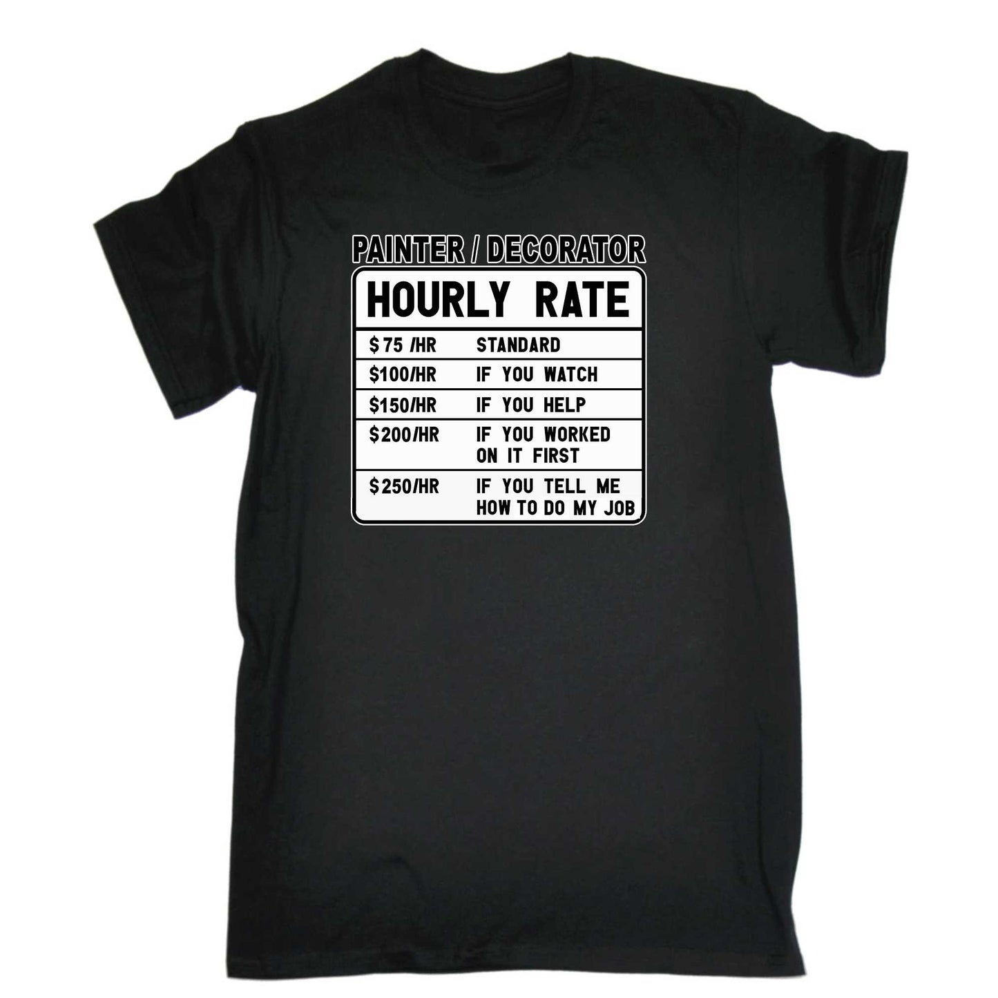 Painter Decorator Hourly Rate - Mens 123t Funny T-Shirt Tshirts