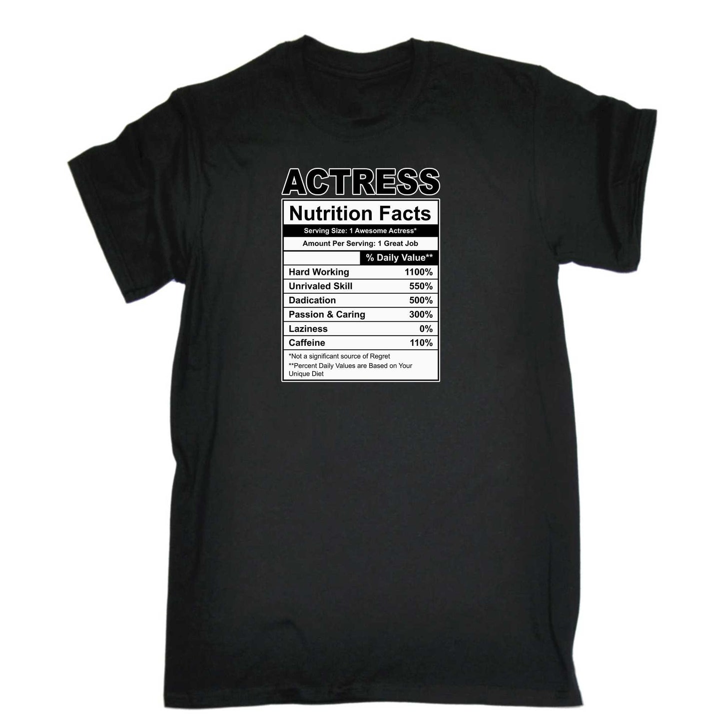 Actress Nutrition Facts - Mens 123t Funny T-Shirt Tshirts