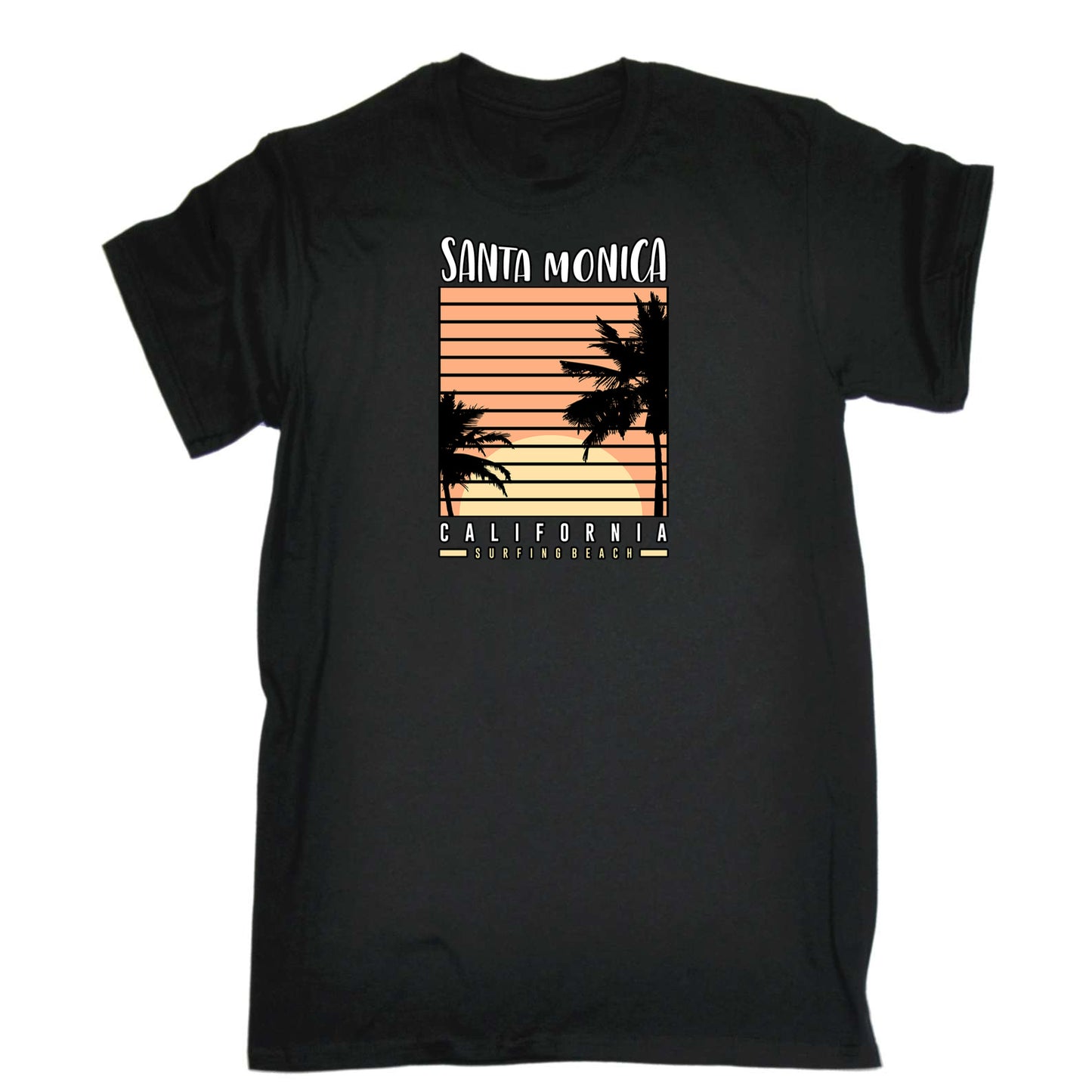 Santa Monica California Surfing Surf - Mens 123t Funny T-Shirt Tshirts