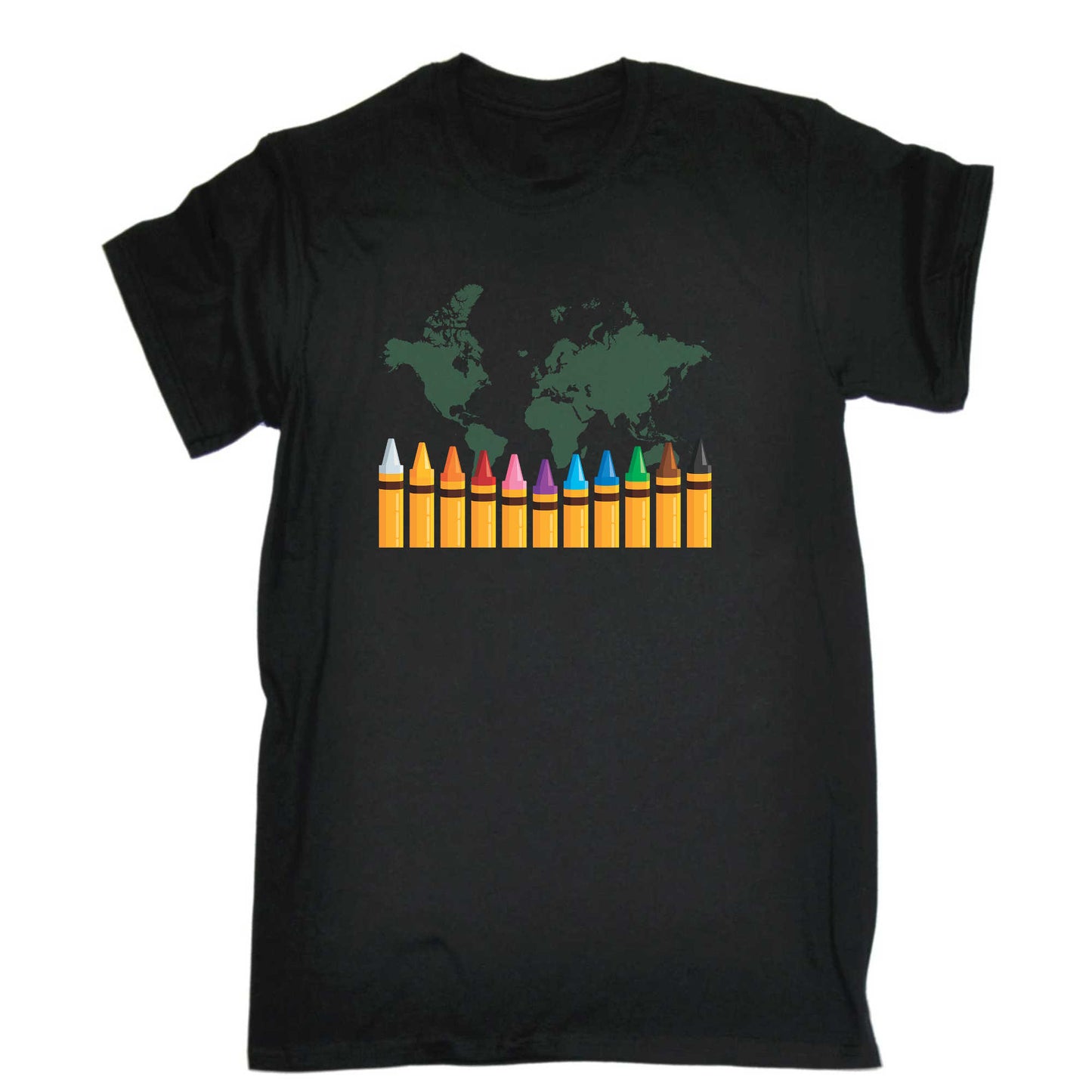 World Crayon Day Book School Teacher - Mens 123t Funny T-Shirt Tshirts