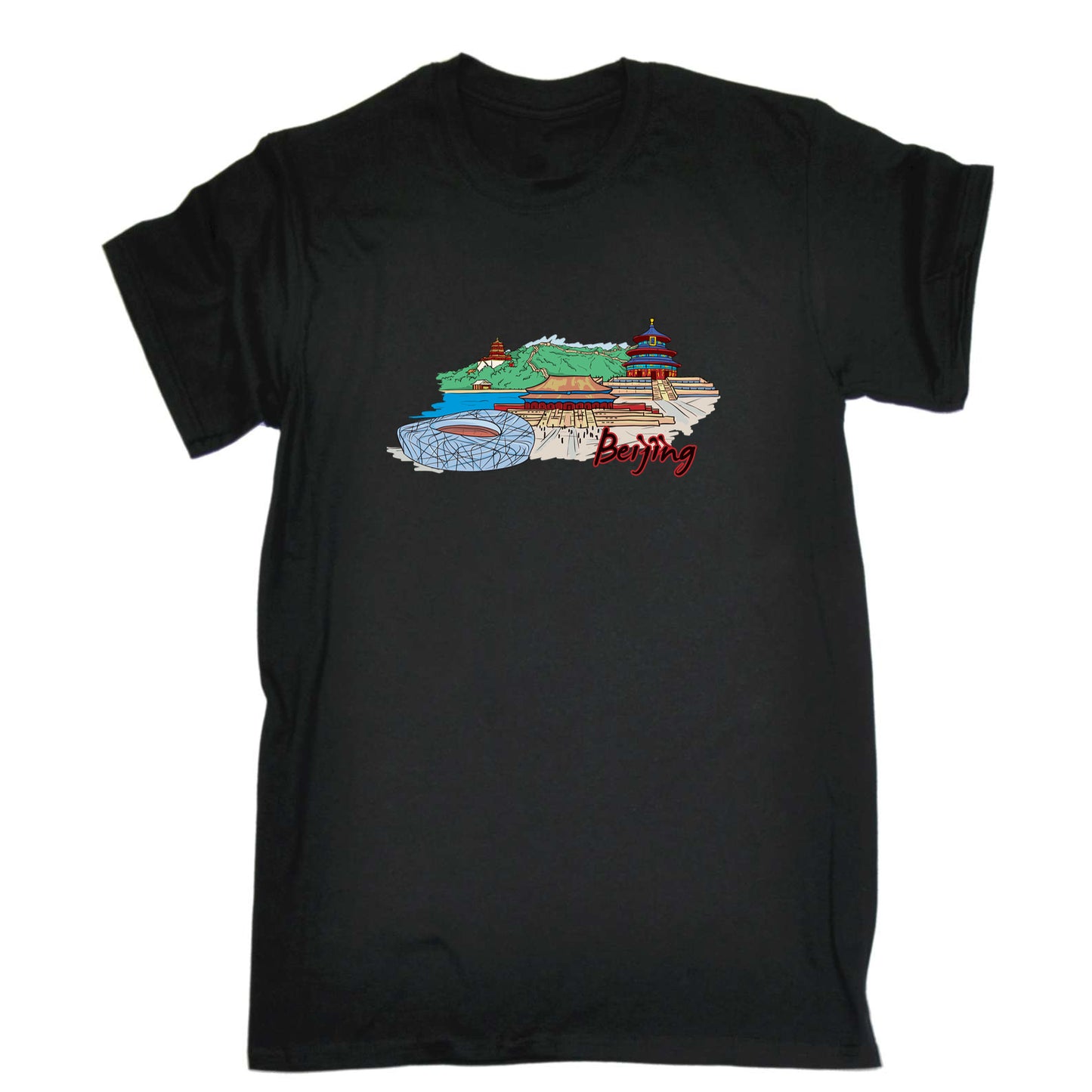 Beijing China Country Flag Destination - Mens 123t Funny T-Shirt Tshirts