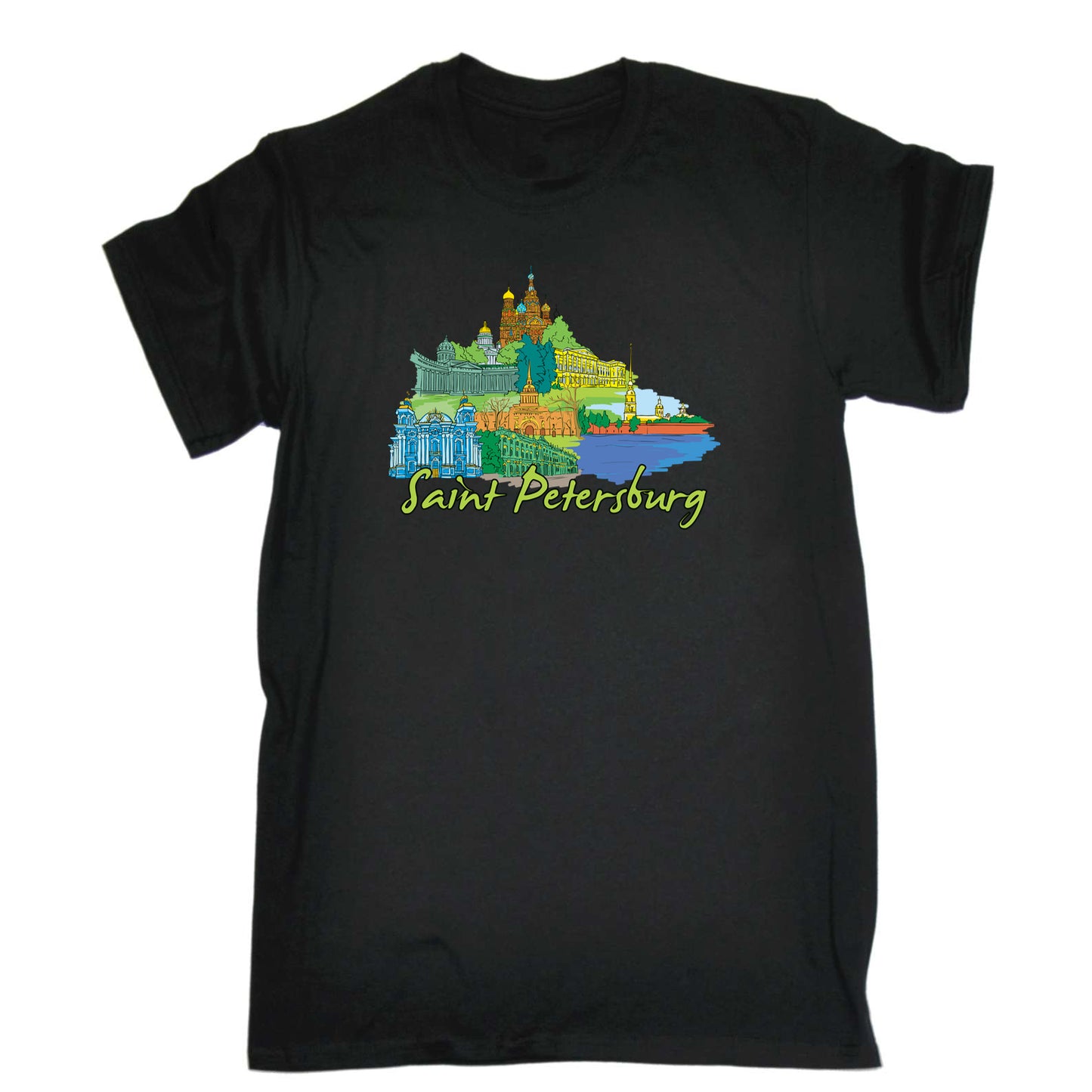 Saint Petersburg St Russia Country Flag Destination - Mens 123t Funny T-Shirt Tshirts