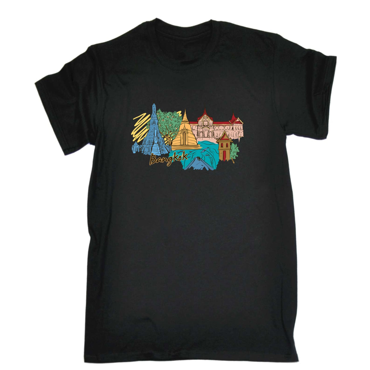 Bankgkok Thailand Country Flag Destination - Mens 123t Funny T-Shirt Tshirts