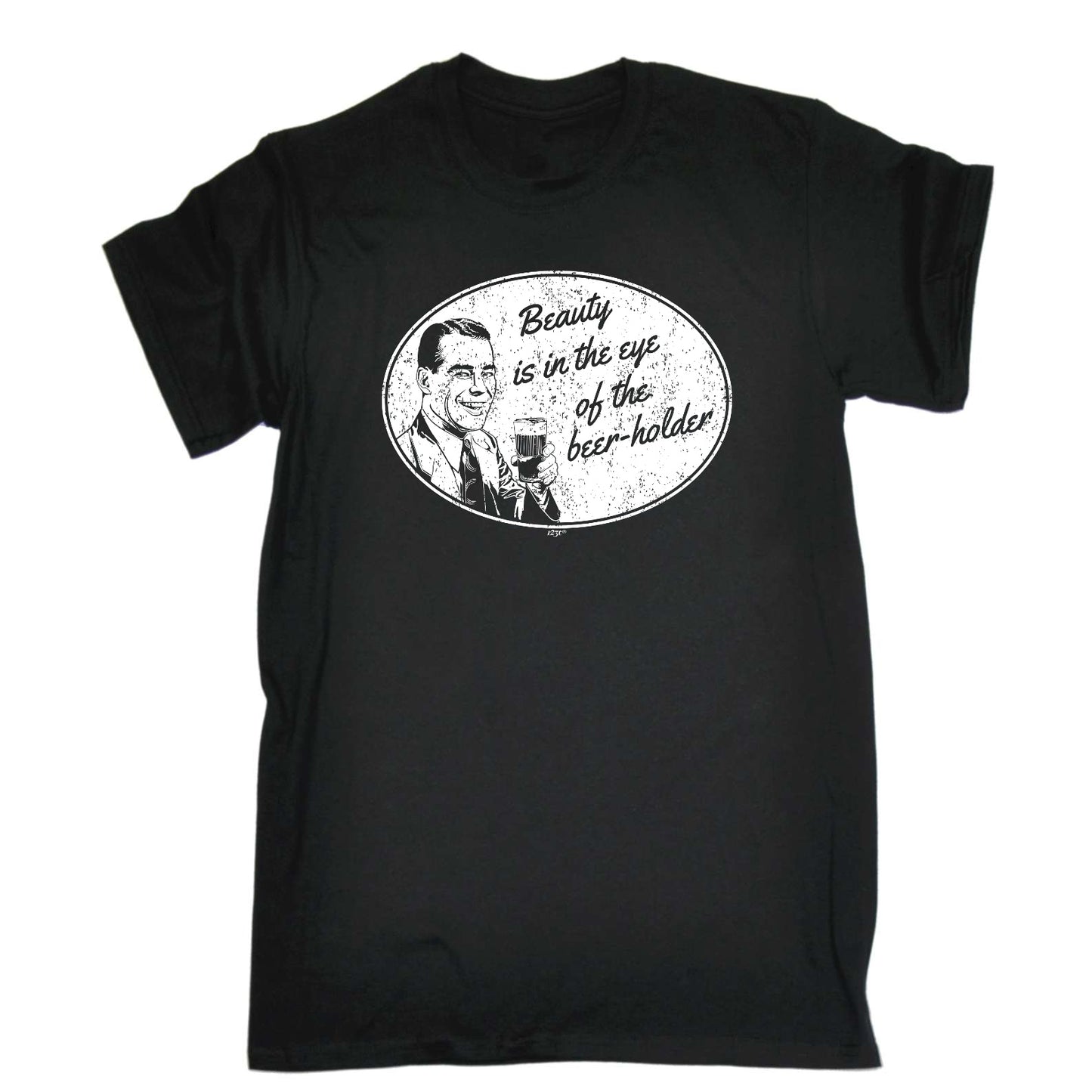 Beauty Eye Beer Holder - Mens Funny T-Shirt Tshirts