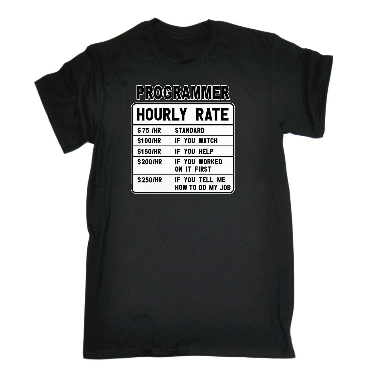 Programmer Hourly Rate - Mens 123t Funny T-Shirt Tshirts