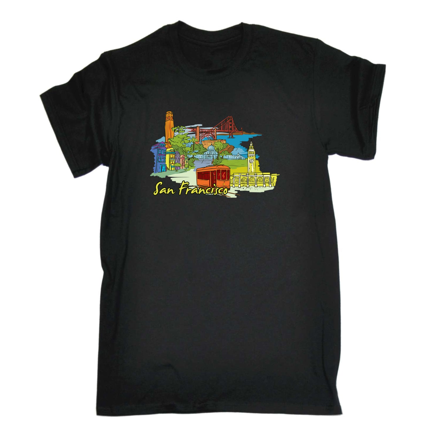 San Francisco California Usa Country Flag Destination - Mens 123t Funny T-Shirt Tshirts