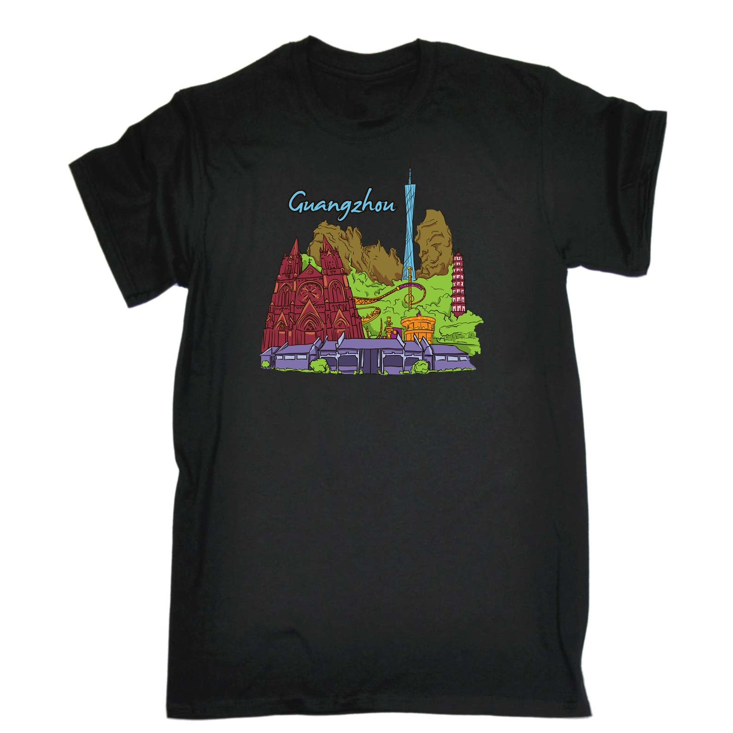 Guangzhou China Country Flag Destination - Mens 123t Funny T-Shirt Tshirts