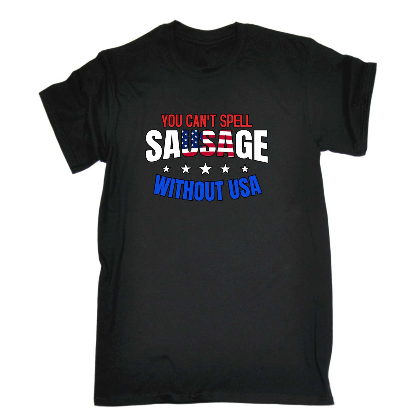 You Cant Spell Sausage Without Usa - Mens 123t Funny T-Shirt Tshirts