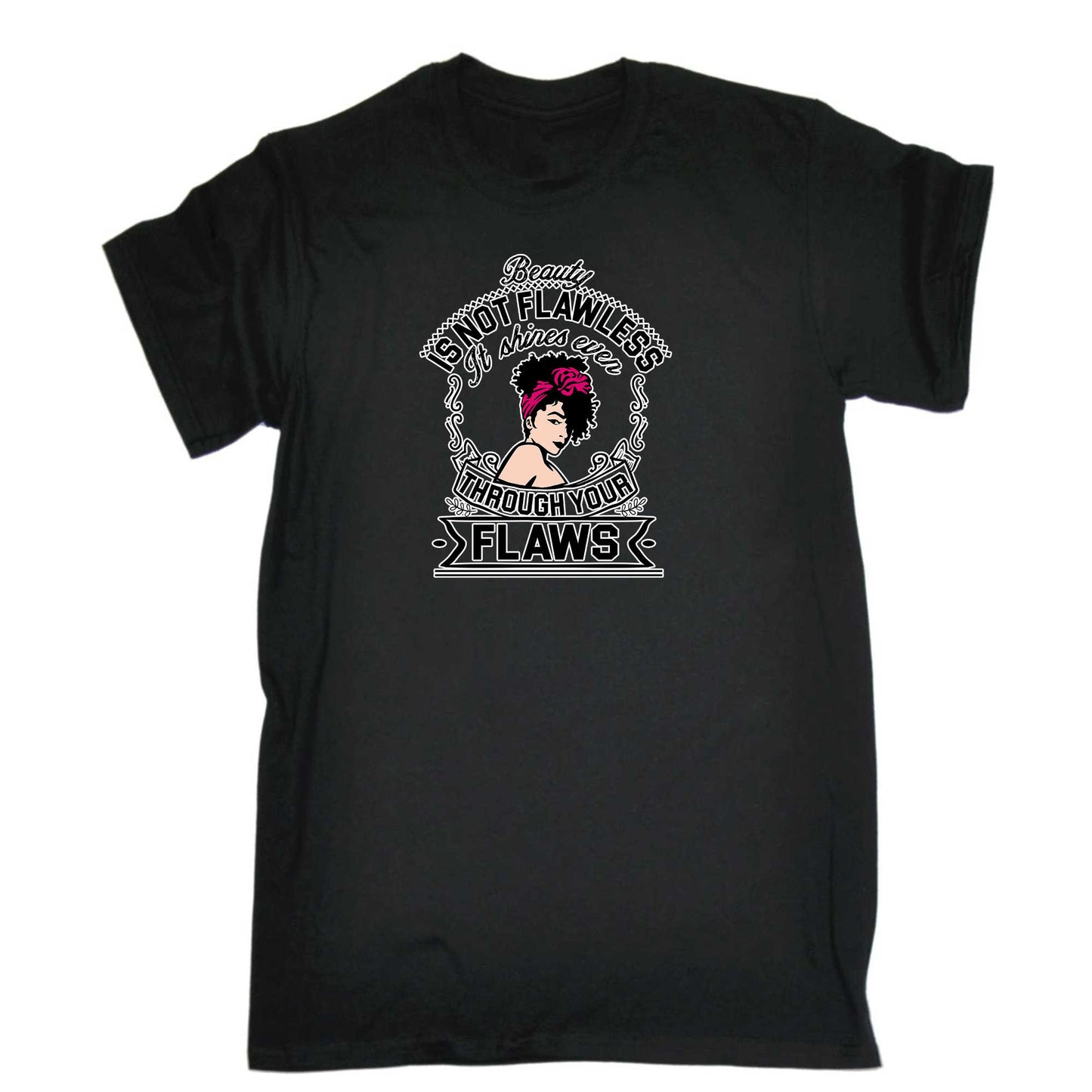 Beauty Is Not Flawless It Shines - Mens 123t Funny T-Shirt Tshirts