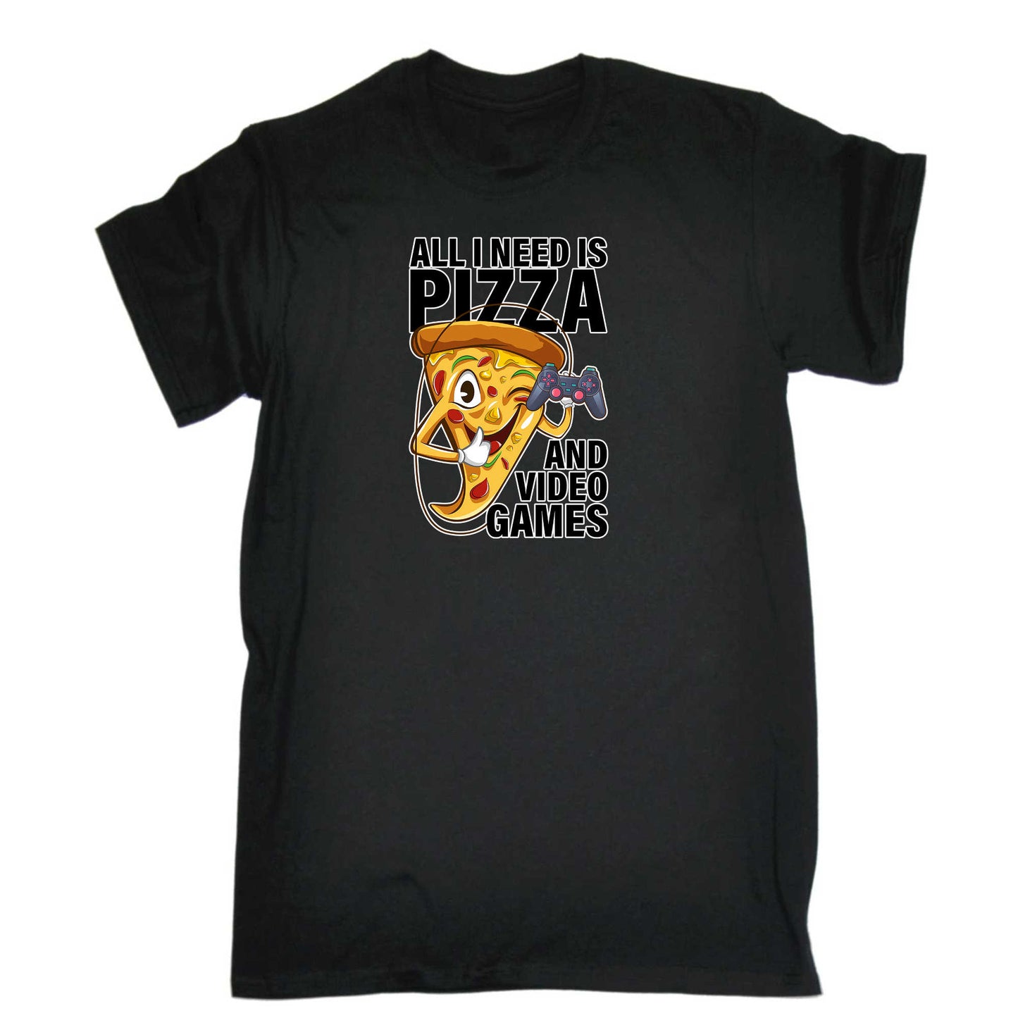 All I Need Is Pizza And Video Games - Mens 123t Funny T-Shirt Tshirts