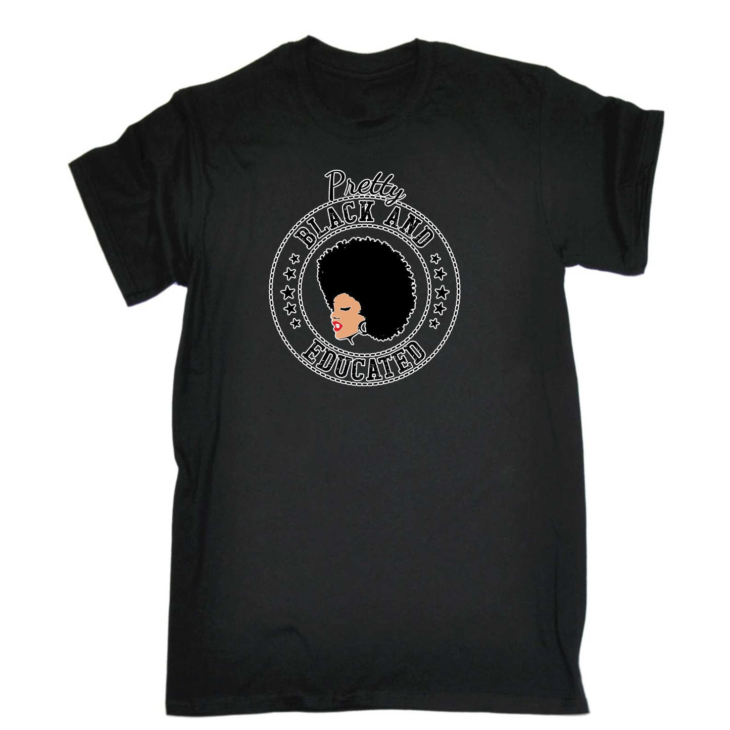 Pretty Black And Educated Afro - Mens 123t Funny T-Shirt Tshirts