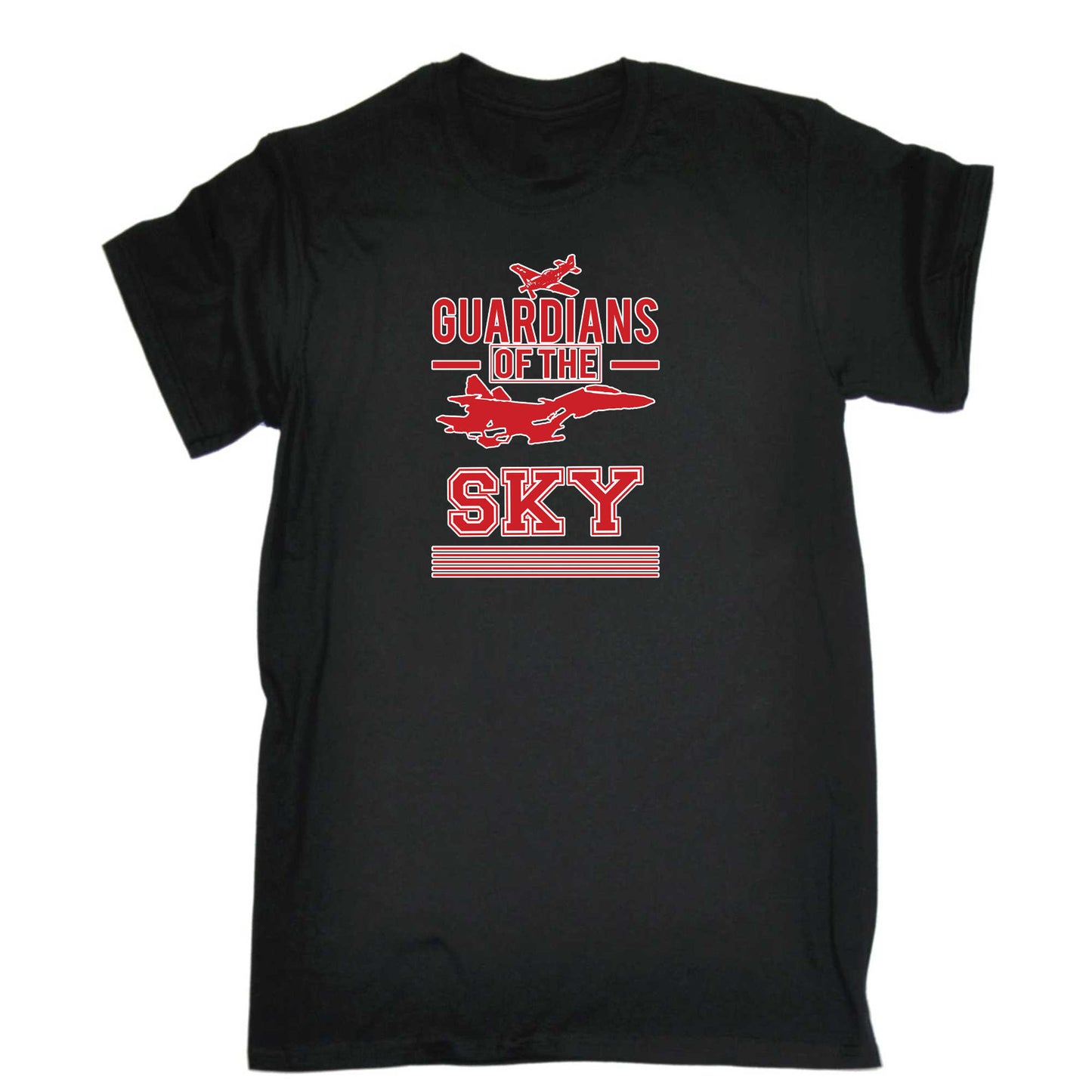 Guardians Of The Sky Jet Plane - Mens 123t Funny T-Shirt Tshirts