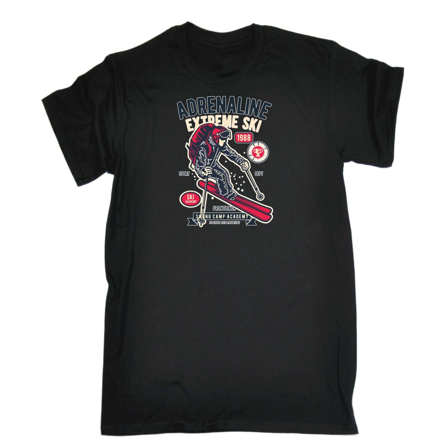 Adrenaline Extreme Ski Skiing - Mens 123t Funny T-Shirt Tshirts