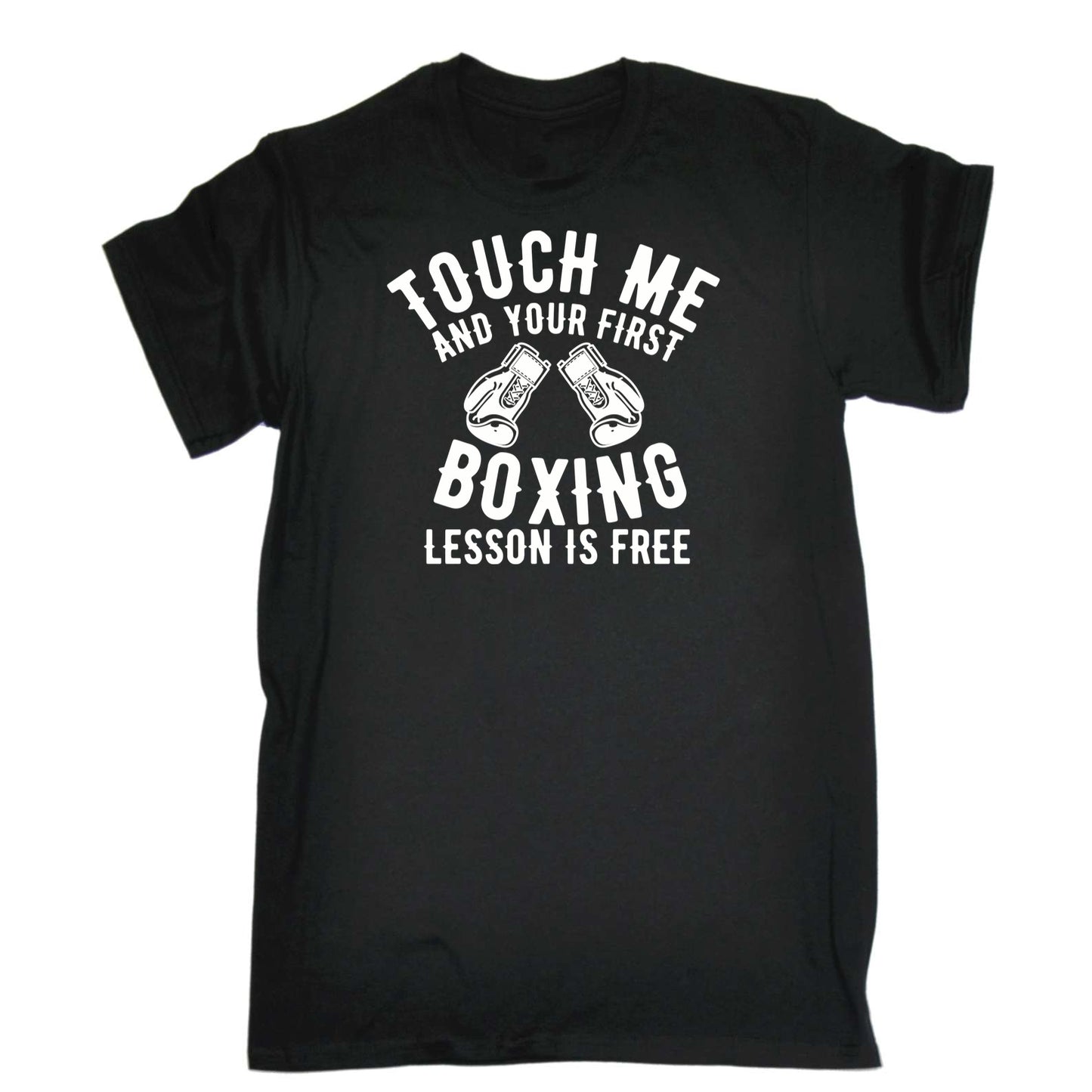 Boxing Touch Me And First Lesson Free - Mens 123t Funny T-Shirt Tshirts