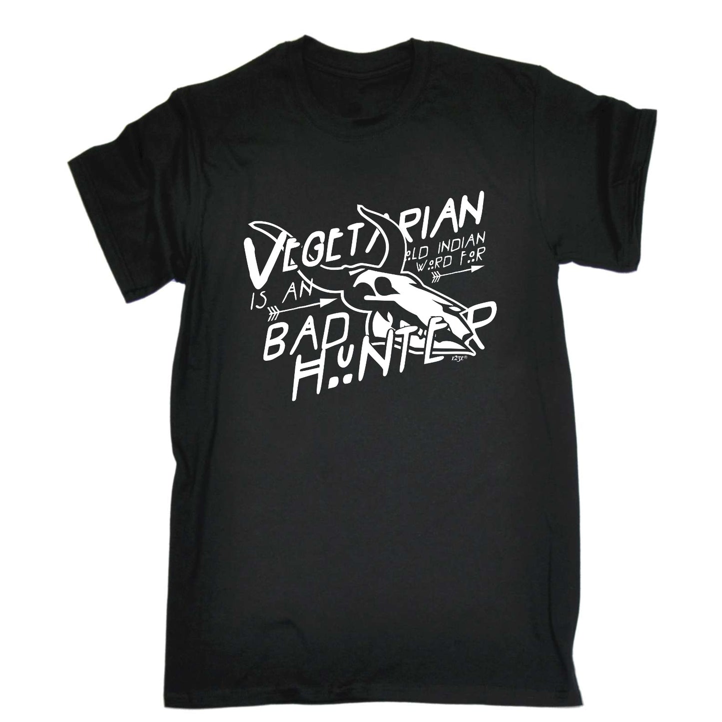 Vegetarian Old Indian Bad Hunter - Mens Funny T-Shirt Tshirts