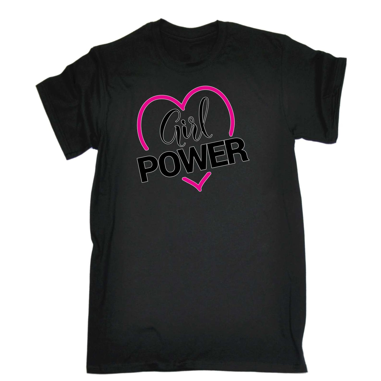 Girl Power Heart - Mens 123t Funny T-Shirt Tshirts