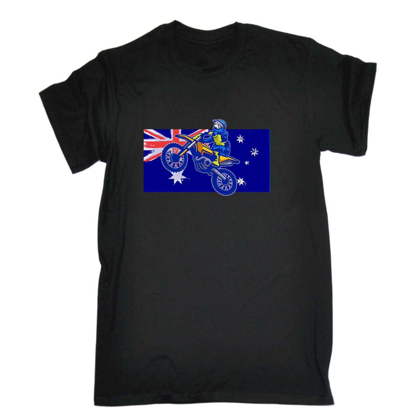 Australia Flag Dirt Bike - Mens 123t Funny T-Shirt Tshirts