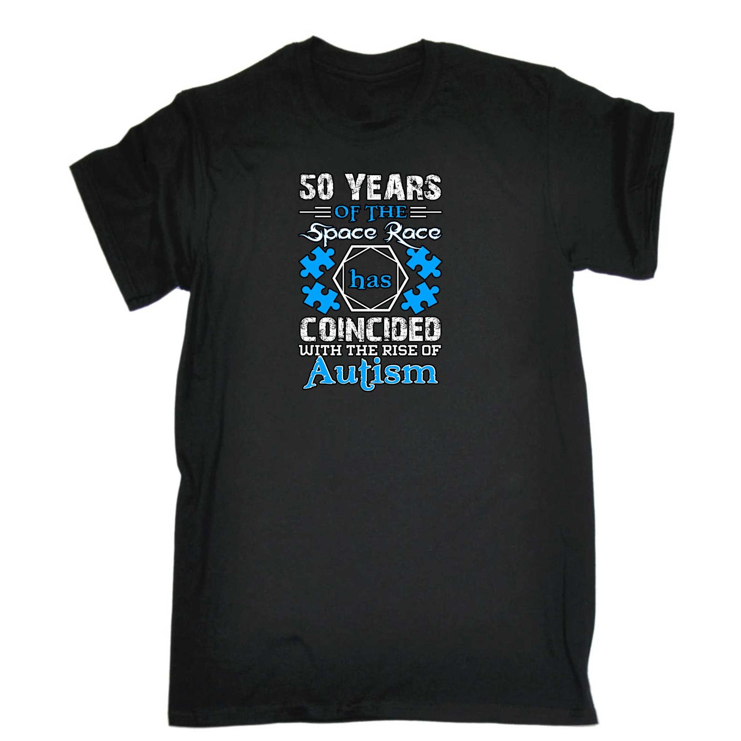 50 Years Of The Space Race Rise Of Autism - Mens 123t Funny T-Shirt Tshirts