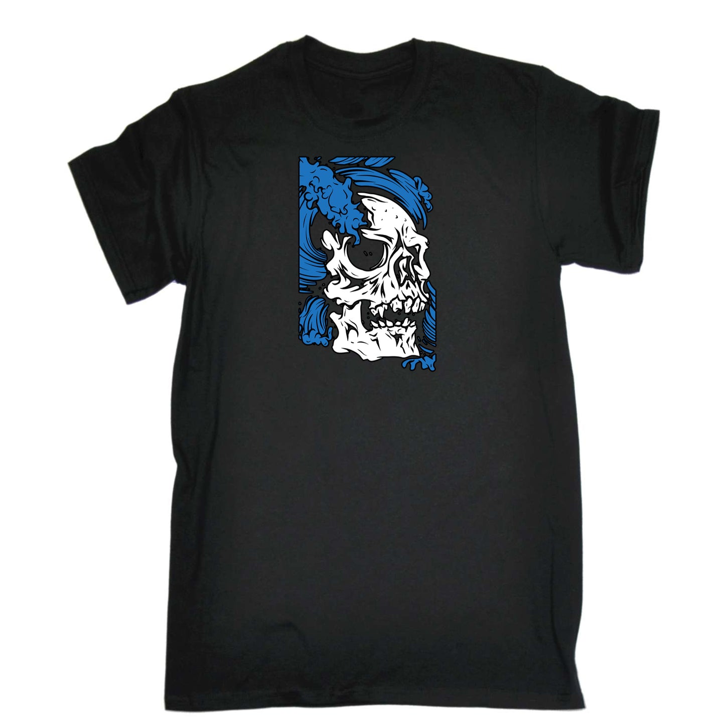 Skull Waves Fashion - Mens 123t Funny T-Shirt Tshirts